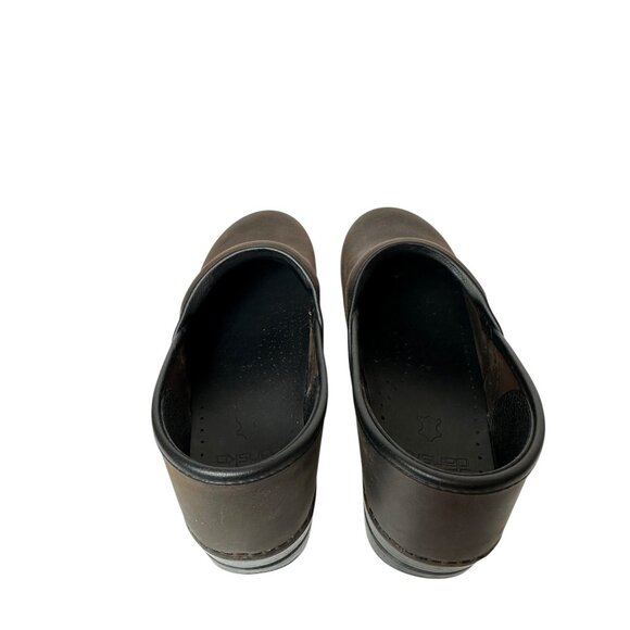 Dansko Professional Antique Brown/Black Leather Clogs Size 40 Brown 206-780202 - Picture 4 of 13